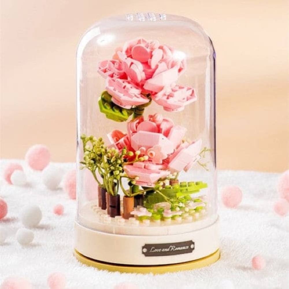 Flowers Bouquet Build Block Music Box Gift